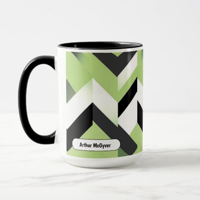 Taza Wasabi Green Bold Chevron Geometric (Izquierda)