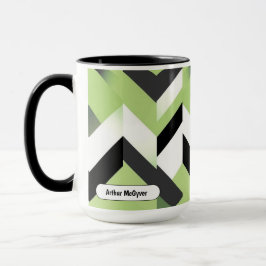 Taza Wasabi Verde Chevron Geométrico Negrita