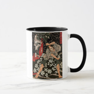 Taza Watanabe Tsuna Fighing Demon, 歌 川 国 芳