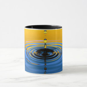 Taza Water Drop Circles Naranja Blue Lake River Glass