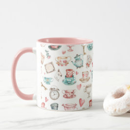 Taza Watercolor Alice Pattern 