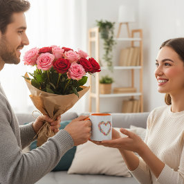 Taza Watercolor Botanical Heart Mug