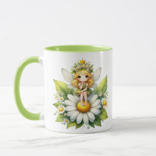 Taza Watercolor Daisy Fairy