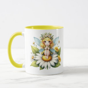 Taza Watercolor Daisy Fairy