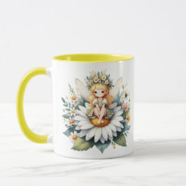 Taza Watercolor Daisy Fairy