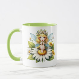 Taza Watercolor Daisy Fairy