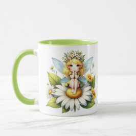 Taza Watercolor Daisy Fairy