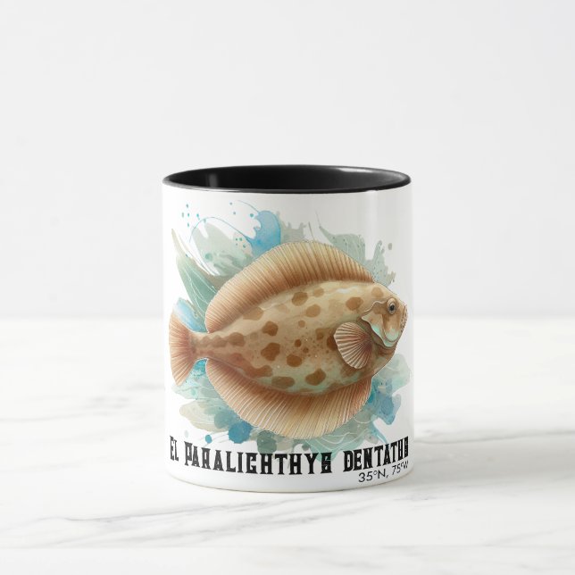 Taza Watercolor Series: Flounder/Flatfish (Centro)