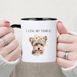 Taza Watercolor Yorkie Chica I Love my Yorkie