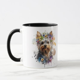 Taza Watercolor Yorkie Yorkshire Terrier Mascota Dog Mu
