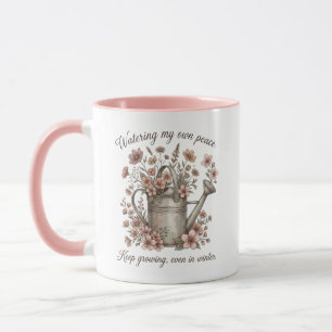 Taza Watering My Own Peace Vintage Floral Botanical