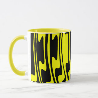 Taza Wavey Stripey - Negro y amarillo