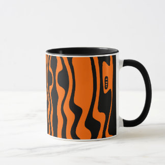 Taza Wavey Stripey - negro y naranja