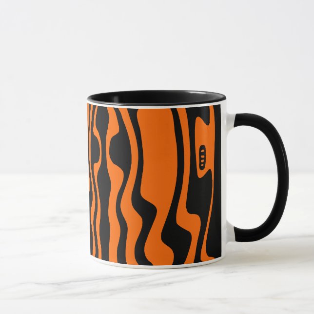 Taza Wavey Stripey - negro y naranja (Derecha)