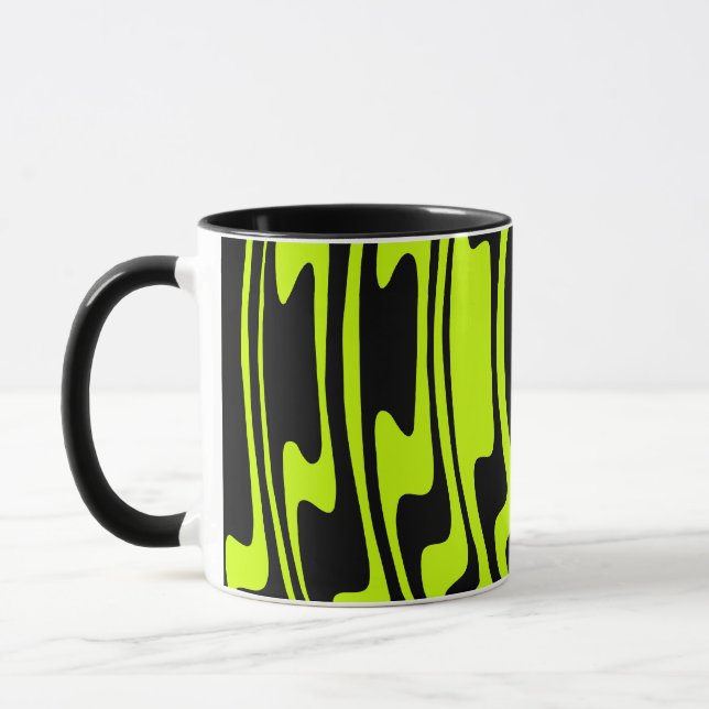 Taza Wavey Stripey - Negro y verde I (Izquierda)