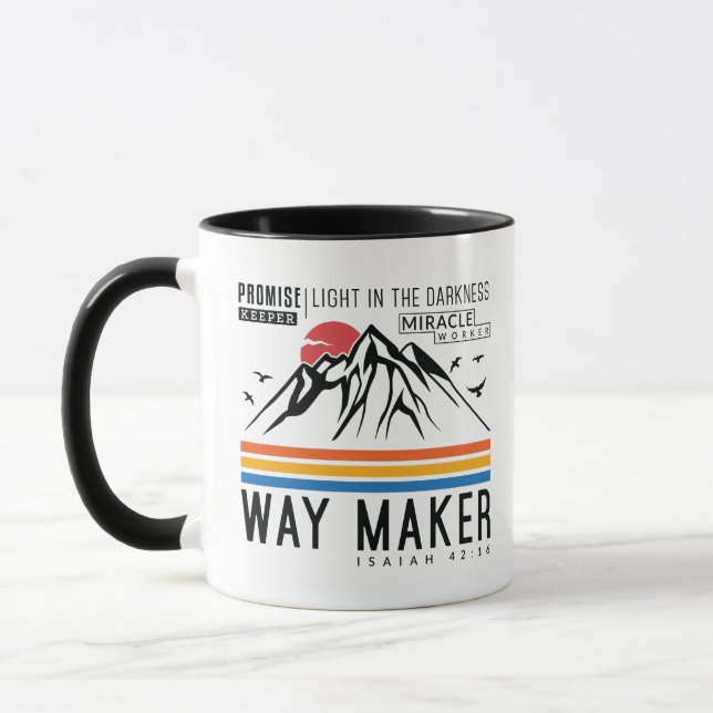 Taza Way Maker Promise Keeper Milacle Worker Christian (Izquierda)