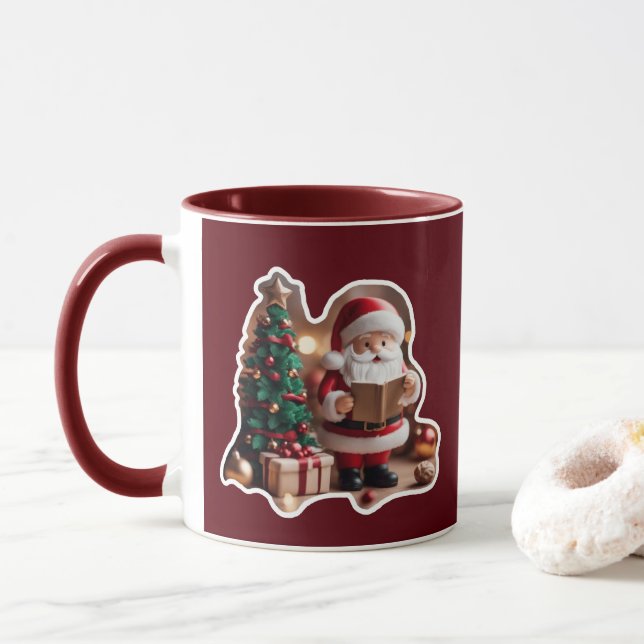Taza Weihnachtsmann mit Tannenbaum in 3D -  (Con donut)