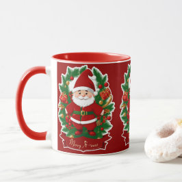 Taza Weihnachtsmann mit Tannenzweigen -