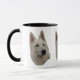 Taza weisser Schäferhund Kopf Tasse