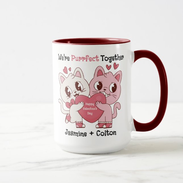 Taza We're Purrfect Together Cute Valentine's Day Mug (Derecha)