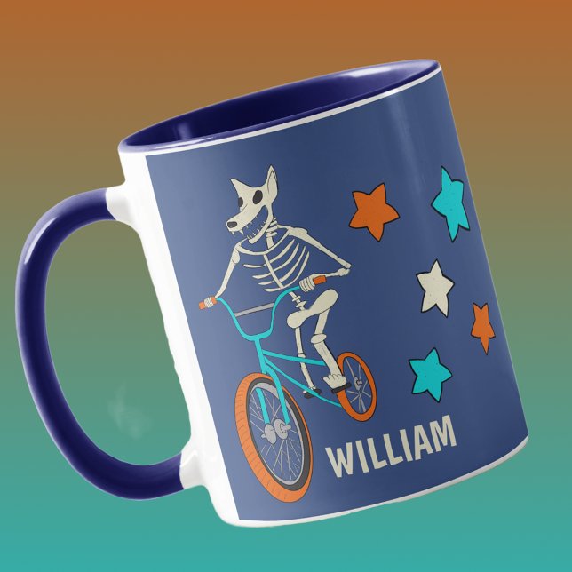 Taza Werewolf Skeleton on a BMX Bike Personalized (Subido por el creador)