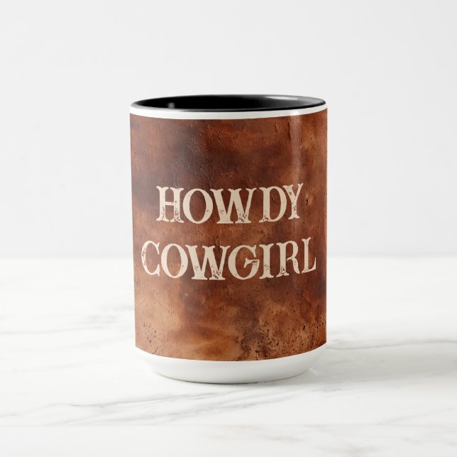 Taza Western Brown Howdy Cowboy Brown (Centro)