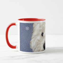 Taza Westie AZUL del NAVIDAD