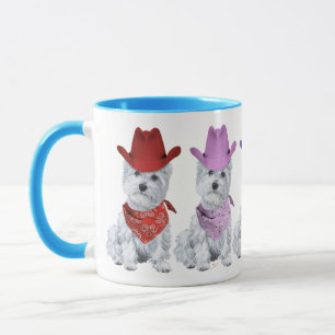 Taza Westie Cowboys All in a Line