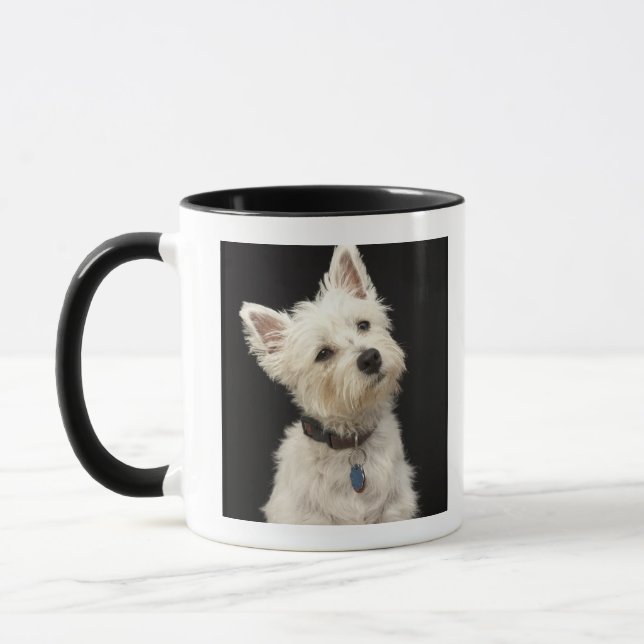 Taza Westie (terrier del oeste de la montaña) con el (Izquierda)