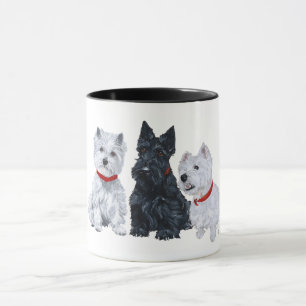 Taza Westies y un Scottie Juntos