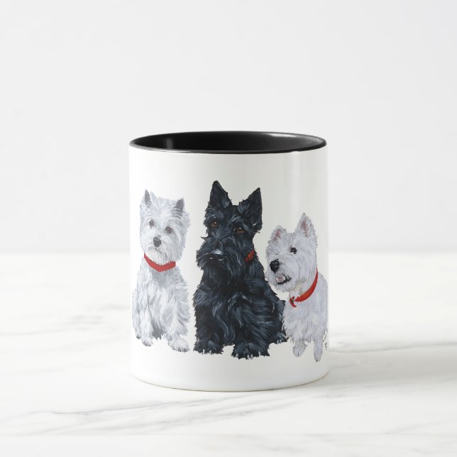 Taza Westies y un Scottie Juntos (Centro)