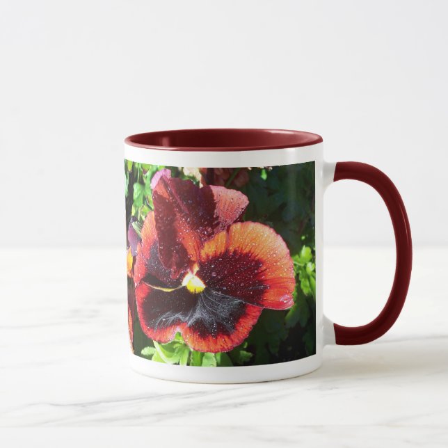 Taza Wet Pansy Personalizable Mug con cita (Derecha)