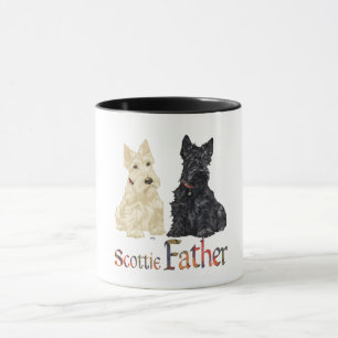 Taza Wheaten y Negro Terriers Escoceses Padre