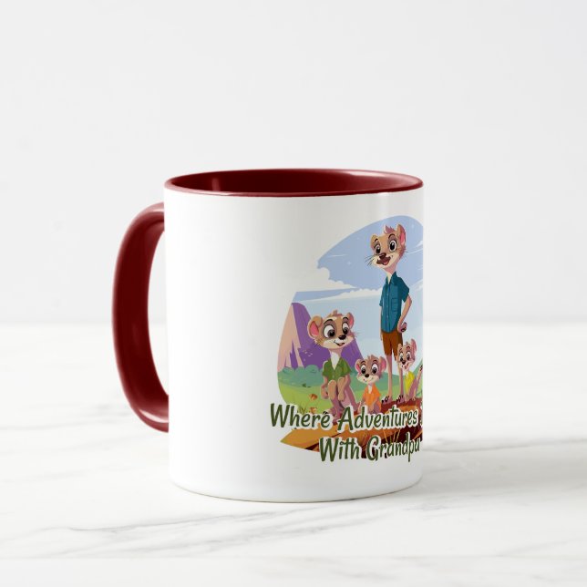 Taza Where Adventures Beguin With Grandpa (Anverso izquierdo)