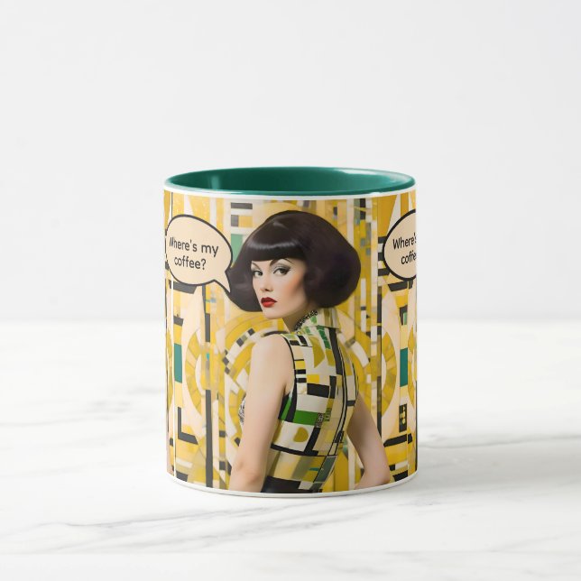 Taza Where's My Coffee Retro Beauty 60s coffee mug (Centro)
