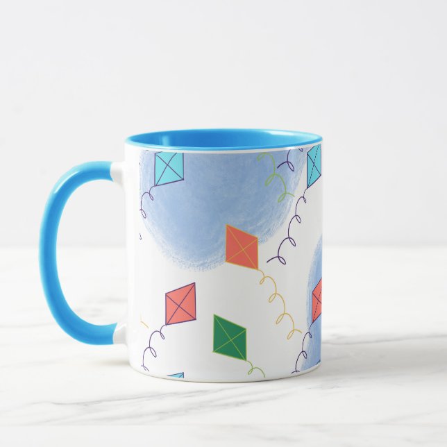 Taza Whimiscal Kites Multicolored Sky Pattern (Izquierda)