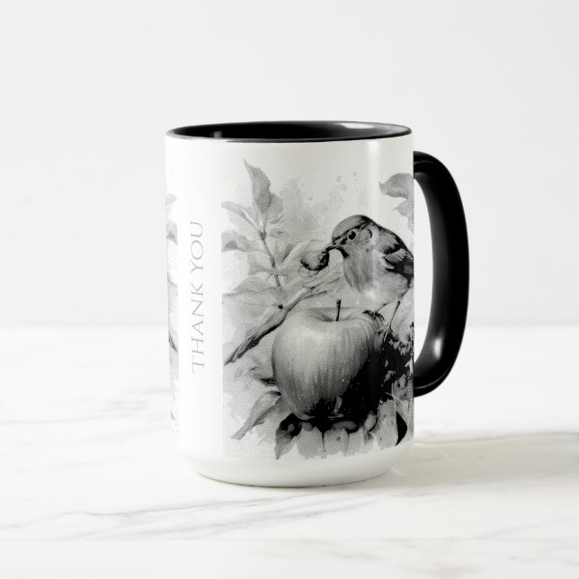 Taza Whimsical Bird & Apple Delight (Anverso derecho)
