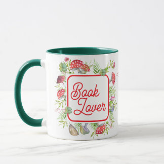 Taza Whimsical Book Lover Mushroom Coffee