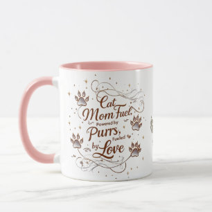 Taza Whimsical Cat Mom Mug - Purs & Love Fuel