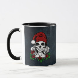 Taza Whimsical Gothic Santa Skull Navidades