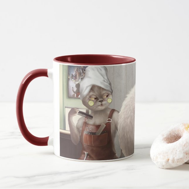 Taza Whimsical Mascota Barber Shop (Con donut)