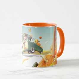 Taza Whimsical Pumpkin Ride