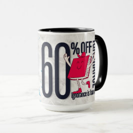 Taza Whimsical Red Book Character Ignorance Is Banned 