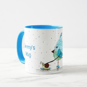 Taza Whimsical Skyline Bird Mug for Boys