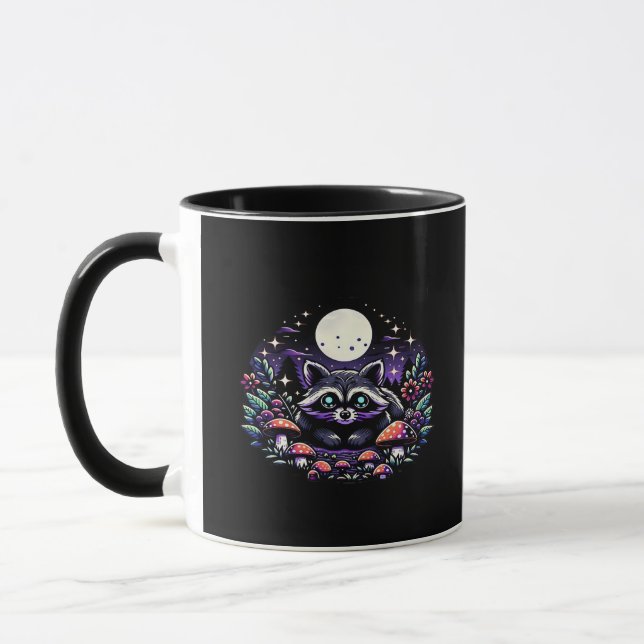Taza Whimsical Whimsigoth Raccoon Bajo La Luz De La Lun (Izquierda)
