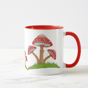 Taza WhimsicalCharm: La belleza artística del hongo