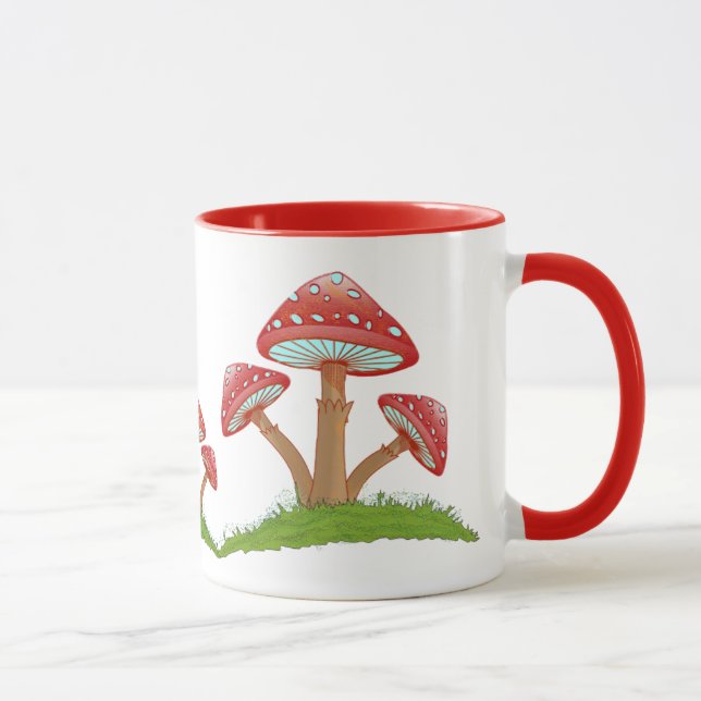 Taza WhimsicalCharm: La belleza artística del hongo (Derecha)