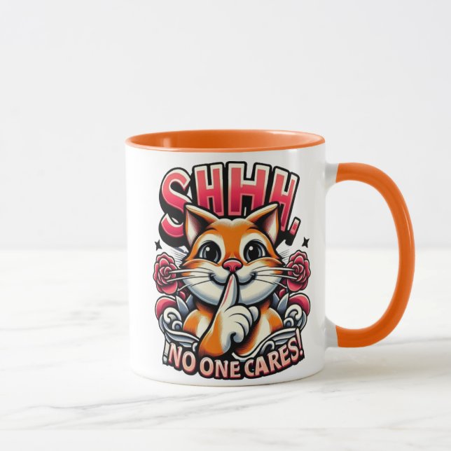 Taza Whiskered Whispers Un Artístico Shhh A Nadie Le Im (Derecha)