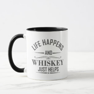 Taza Whiskey ayuda a tomar palabras graciosas de alcoho