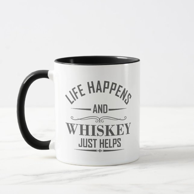 Taza Whiskey ayuda a tomar palabras graciosas de alcoho (Izquierda)